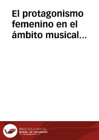 Portada:El protagonismo femenino en el ámbito musical histórico. / CABRELLES SAGREDO, Mª Soledad