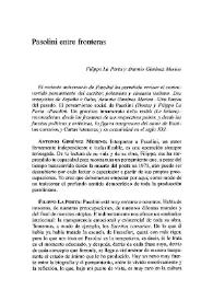 Portada:Pasolini entre fronteras / Filippo Laporta y Antonio Giménez Merino; traducción de Leonardo Valencia