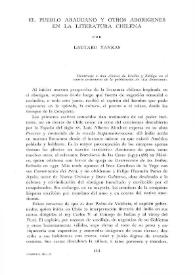 Portada:El pueblo araucano y otros aborígenes en la literatura chilena / por Lautaro Yankas