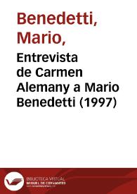 Portada:Entrevista de Carmen Alemany a Mario Benedetti (1997)