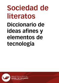 Portada:Diccionario de ideas afines y elementos de tecnología