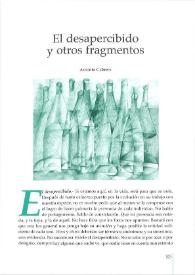 Portada:El desapercibido y otros fragmentos / Antonio Cabrera
