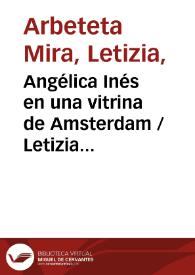 Portada:Angélica Inés en una vitrina de Amsterdam / Letizia Arbeteta-Mira