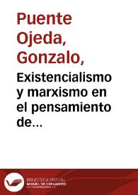 Portada:Existencialismo y marxismo en el pensamiento de Merleau-Ponty / por Gonzalo Puente Ojeda
