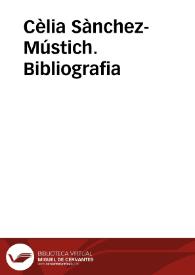 Portada:Cèlia Sànchez-Mústich. Bibliografia