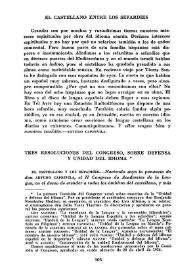 Portada:Tres resoluciones del Congreso, sobre defensa y unidad del idioma