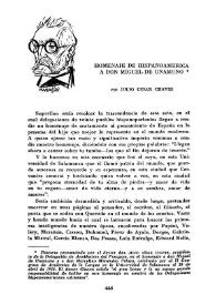 Portada:Homenaje de Hispanoamérica a don Miguel de Unamuno / por Julio César Chaves