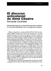 Portada:El discurso anticolonial de Aimé Césaire / Fernando Cordobés