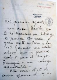Portada: Carta de Enrique Gómez Carrillo a Manuel Ugarte. 1906-1907?
