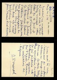 Portada:Carta de A. P. Monad a Carlos Esplá. París, 24 de julio de 1939