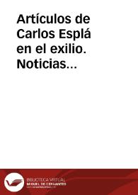 Portada:Artículos de Carlos Esplá en el exilio. Noticias gráficas (Buenos Aires) y otros. 1939-1943