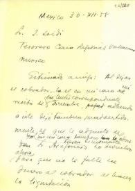 Portada:Carta de Carlos Esplá a J. Loidi. México, 30 de diciembre de 1958