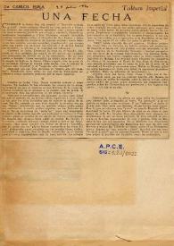 Portada:Una fecha. Tedeúm imperial / de Carlos Esplá