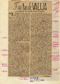 Portada:La libertad de prensa, Perón y Franco / El Valijero