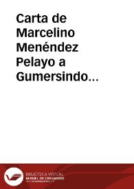 Portada:Carta de Marcelino Menéndez Pelayo a Gumersindo Laverde. Santander, 6 septiembre 1880