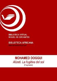 Portada:Alizeti. La fugitiva del sol [Fragmento] / Mohamed Doggui; Inmaculada Díaz Narbona (ed.)