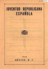 Portada:Juventud Republicana Española. Ciclo de conferencias 