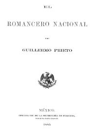 Portada:El romancero nacional / por Guillermo Prieto