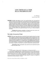 Portada:Los límites de la tesis de la incorporación / J. J. Moreso