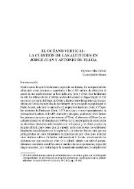 Portada:El océano vertical : la cuestión de las altitudes en Jorge Juan y Antonio de Ulloa / Cayetano Mas Galvañ