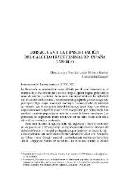 Portada:Jorge Juan y la consolidación del cálculo infinitesimal en España (1750-1814) / Elena Ausejo y Francisco Javier Medrano Sánchez