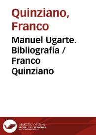 Portada:Manuel Ugarte. Bibliografía / Franco Quinziano