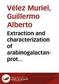 Portada:Extraction and characterization of arabinogalactan-proteins (AGP) from green coffee beans