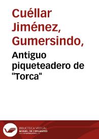 Portada:Antiguo piqueteadero de \"Torca\"