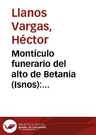 Portada:Montículo funerario del alto de Betania (Isnos): territorialidad y espacio de los muertos en la cultura de San Agustín