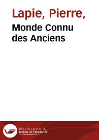 Portada:Monde Connu des Anciens