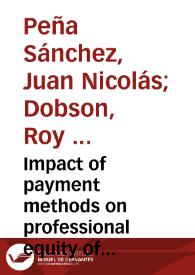 Portada:Impact of payment methods on professional equity of physicians