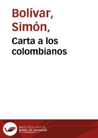 Portada:Carta a los colombianos
