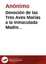 Portada:Devoción de las Tres Aves Marías a la Inmaculada Madre de Dios del Rosario de Chiquinquirá