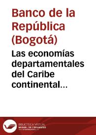 Portada:Las economías departamentales del Caribe continental colombiano