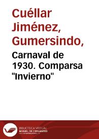 Portada:Carnaval de 1930. Comparsa \"Invierno\"