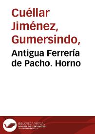 Portada:Antigua Ferrería de Pacho. Horno