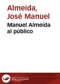 Portada:Manuel Almeida al público