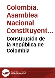 Portada:Constitución de la República de Colombia