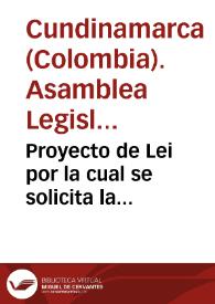 Portada:Proyecto de Lei por la cual se solicita la convocatoria de una Convención Nacional e Informe de una Comisión