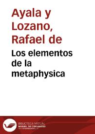 Portada:Los elementos de la metaphysica