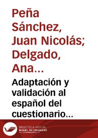 Portada:Adaptación y validación al español del cuestionario 4CornerSAT para la medida de la satisfacción profesional del personal médico de atención especializada