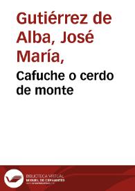 Portada:Cafuche o cerdo de monte