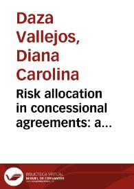 Portada:Risk allocation in concessional agreements: a comparison of developed and developing countries. Case study Germany – Colombia = Distribucion de riesgos en contratos de concesión: una comparacion de países desarrollados y países en vía de desarrollo