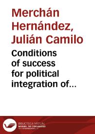 Portada:Conditions of success for political integration of violent groups; lessons learnt for the case of Colombia