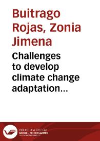 Portada:Challenges to develop climate change adaptation strategies in water management in Colombia = Desafíos para desarrollar estrategias de adaptación de cambio climático en el manejo de aguas en Colombia