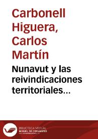 Portada:Nunavut y las reivindicaciones territoriales autóctonas en Canadá