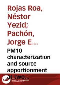 Portada:PM10 characterization and source apportionment at two residential areas in Bogotá = Caracterización y contribución de fuentes al PM10 en dos áreas residenciales en Bogotá