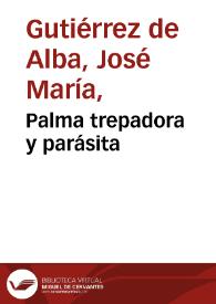 Portada:Palma trepadora y parásita