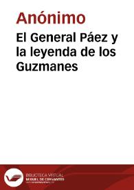 Portada:El General Páez y la leyenda de los Guzmanes