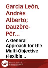 Portada:A General Approach for the Multi-Objective Flexible Job-shop Scheduling Problem with Regular Criteria